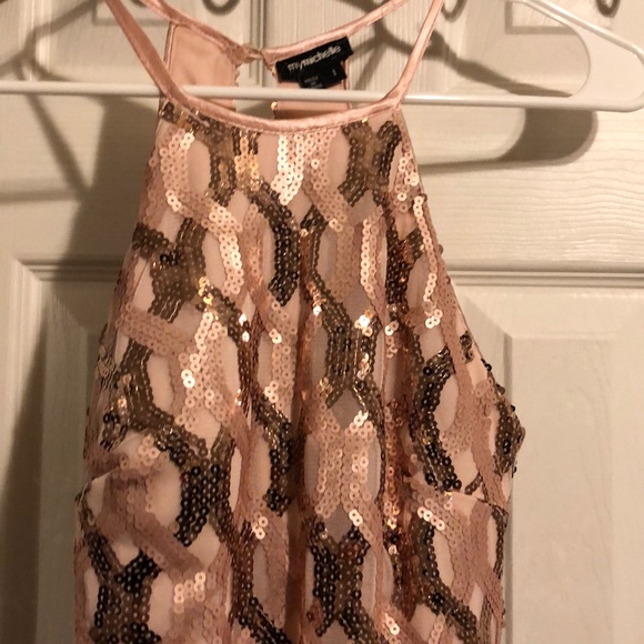 My Michelle pink sequin halter dress - Picture 3 of 4